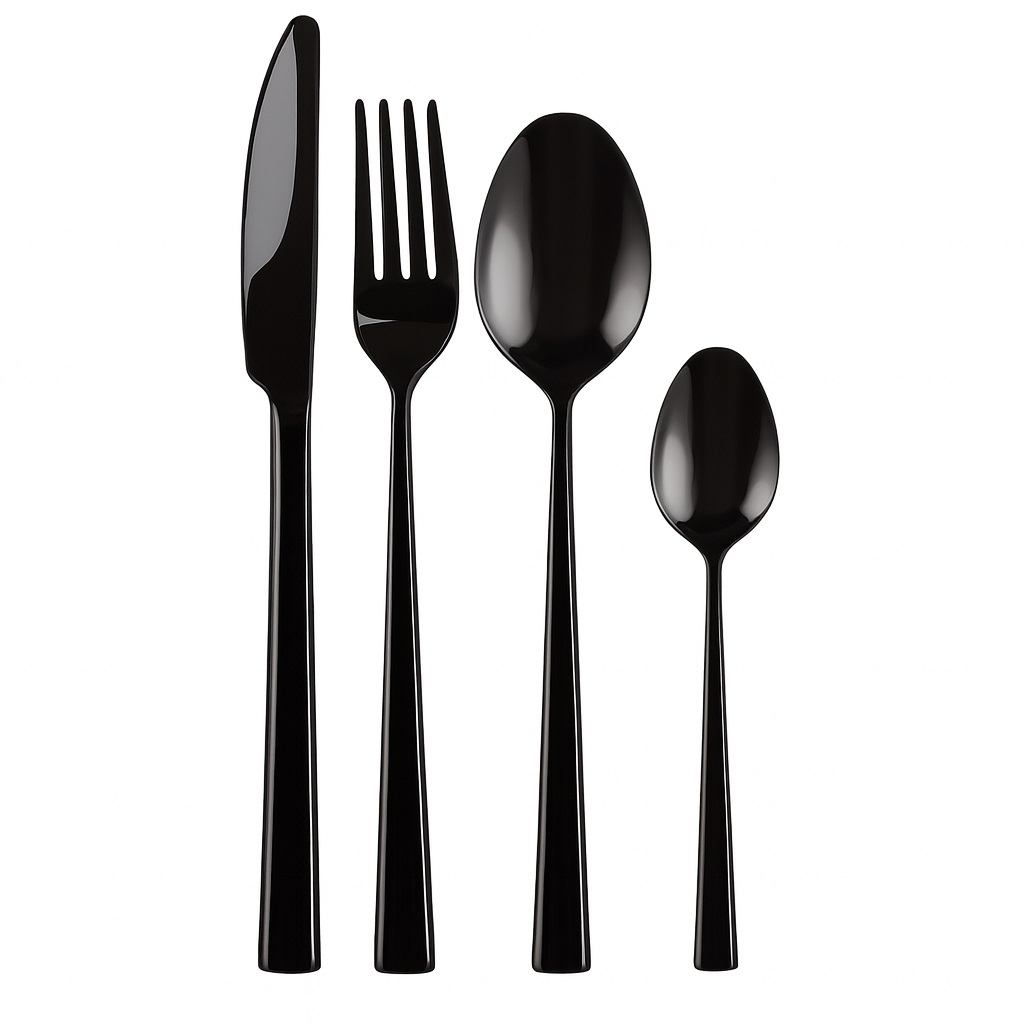 1968 Läikivmustade söögiriistade komplekt, 24 osa karbis - Image 1