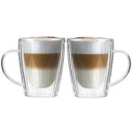 Kahekordse seinaga klaasi sangaga komplekt 250 ml Livio Duo