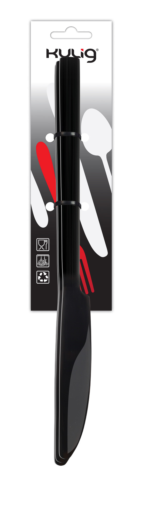 5901638729569_pianoblackn_ Nóż obiadowy Piano black 3 sztuki zawieszka 29460 - Image 1