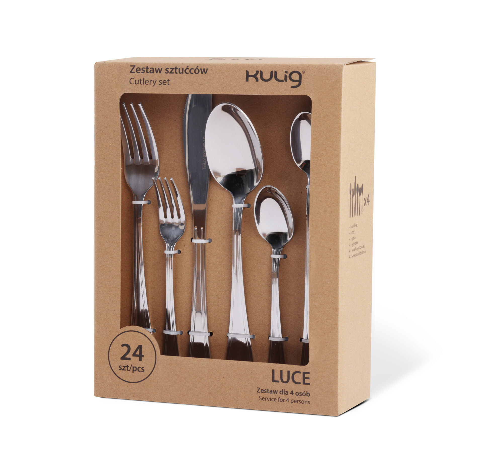 Luce hõbedane söögiriistade komplekt 4 inimesele, 24 osa - Image 4