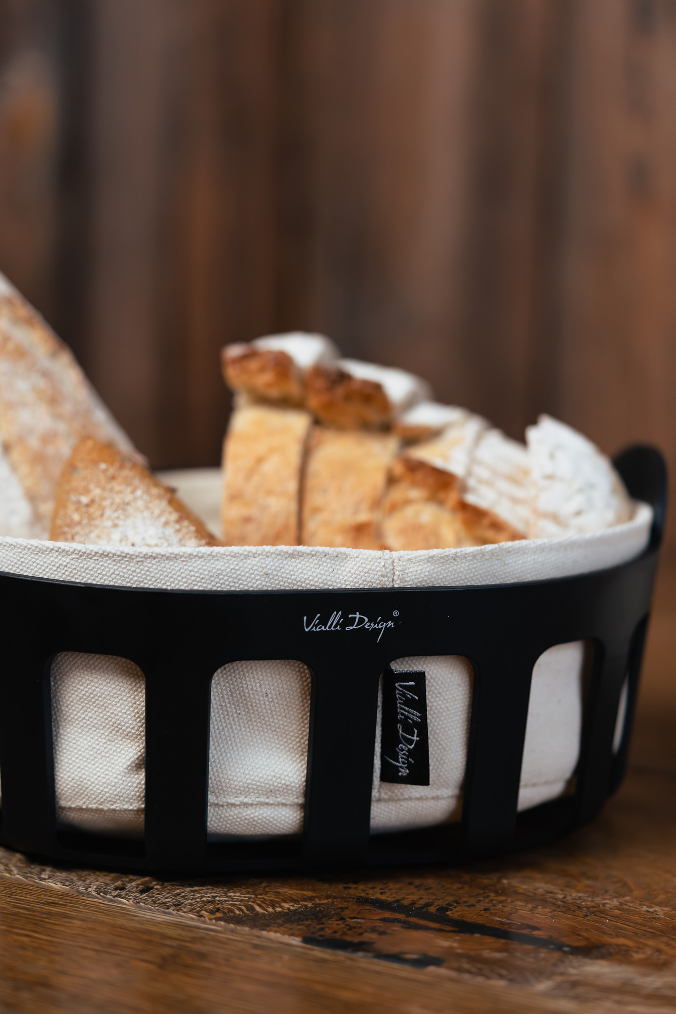 Leivakorv puuvillase sisuga Livio must - Image 4