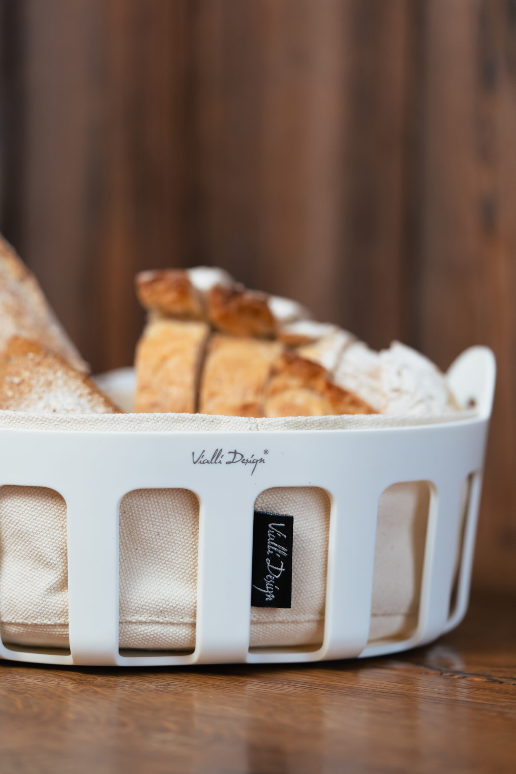 Leivakorv puuvillase sisuga Livio valge - Image 6