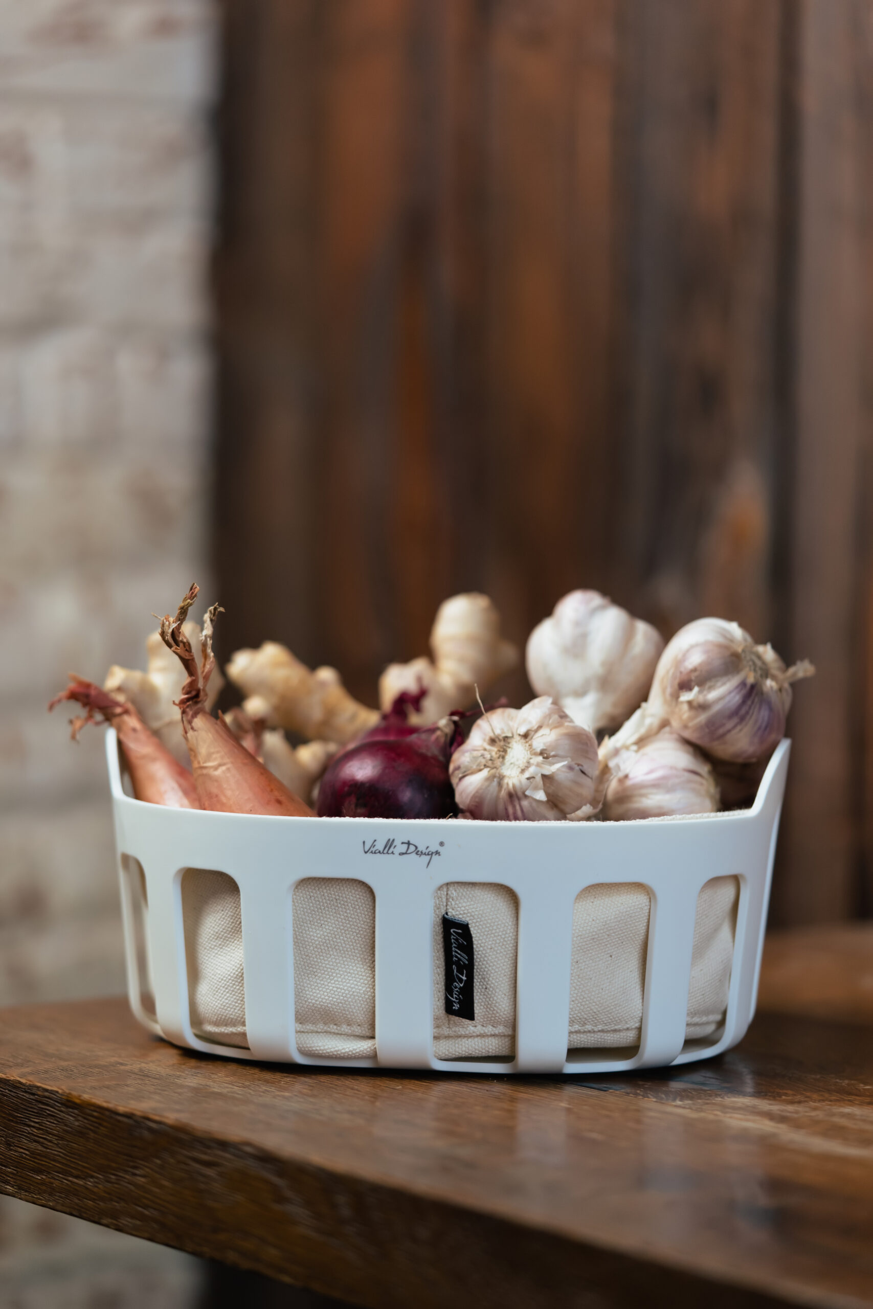 Leivakorv puuvillase sisuga Livio valge - Image 4