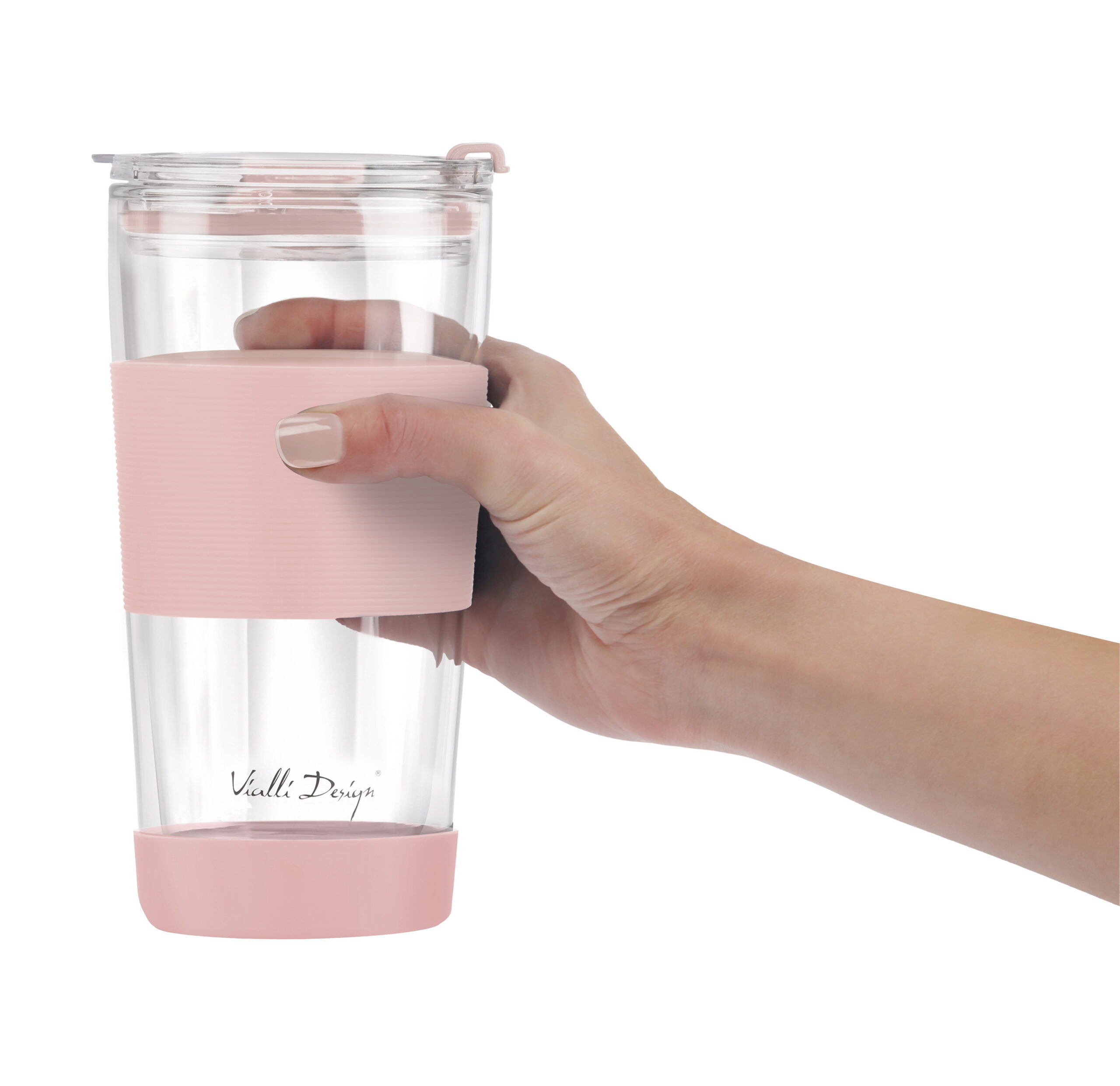 Klaasist termokruus kõrrega 600 ml roosa Fuori - Image 4