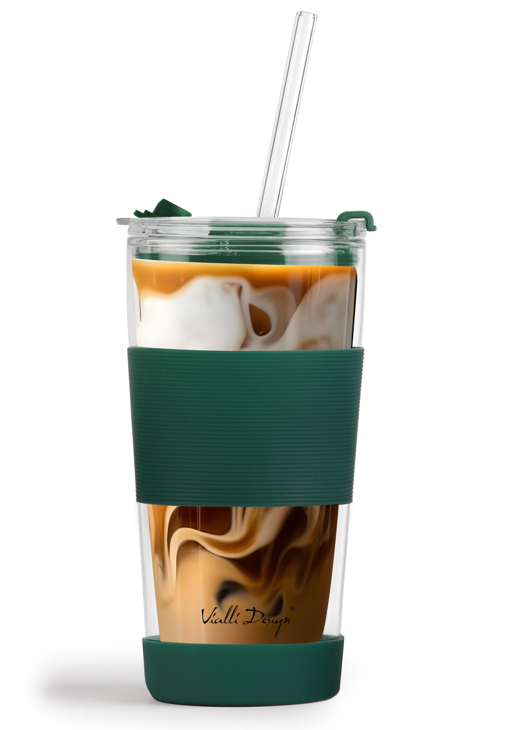 Klaasist termokruus kõrrega 600 ml roheline Fuori - Image 7