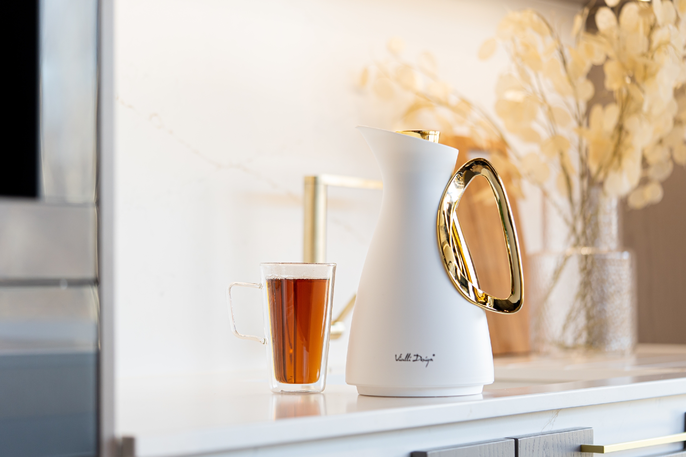 Alessia termos klaasist sisuga 1l valge-kuldne - Image 7