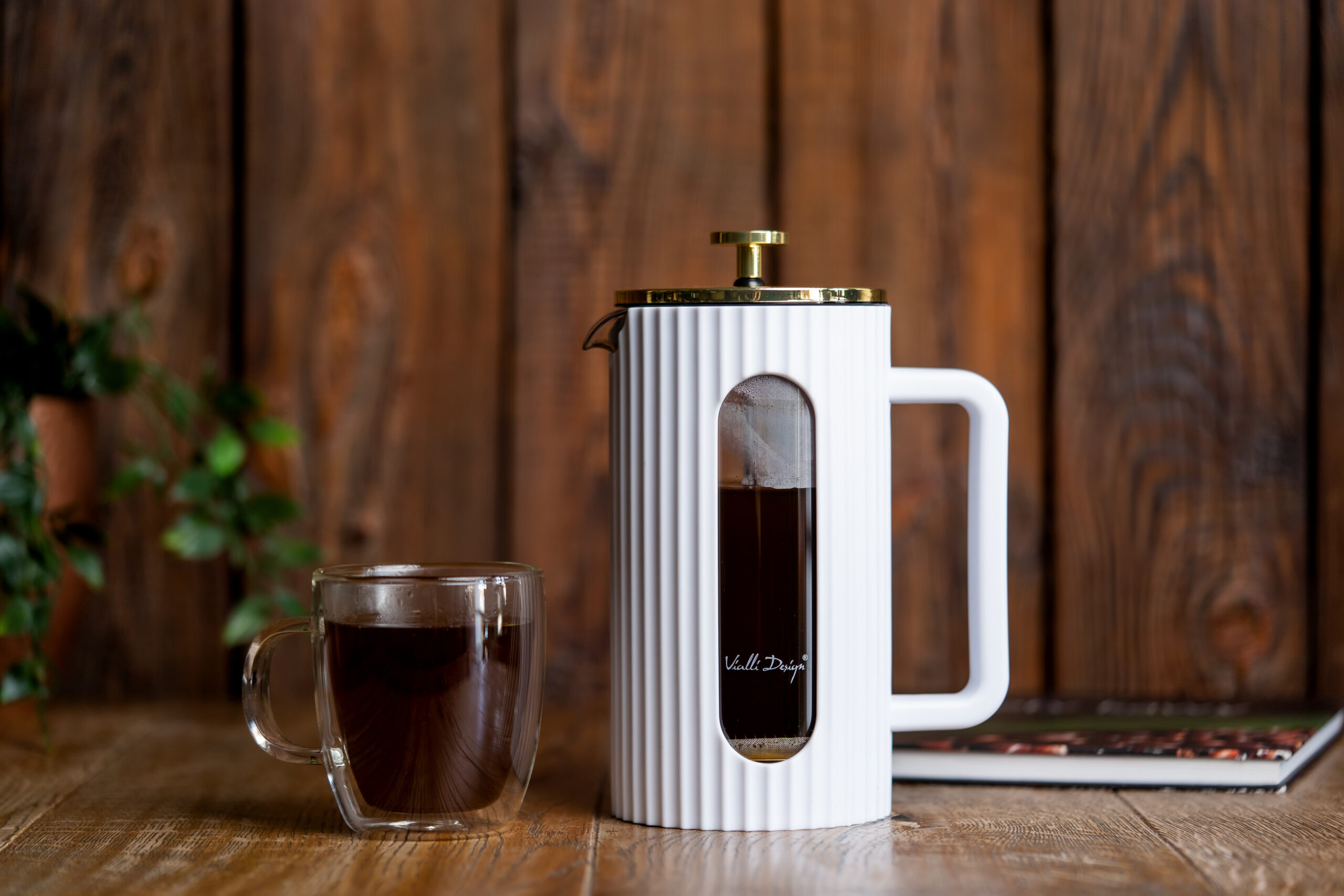 Kohvi- ja teekann 1000ml valge/kuldne Livio - Image 2