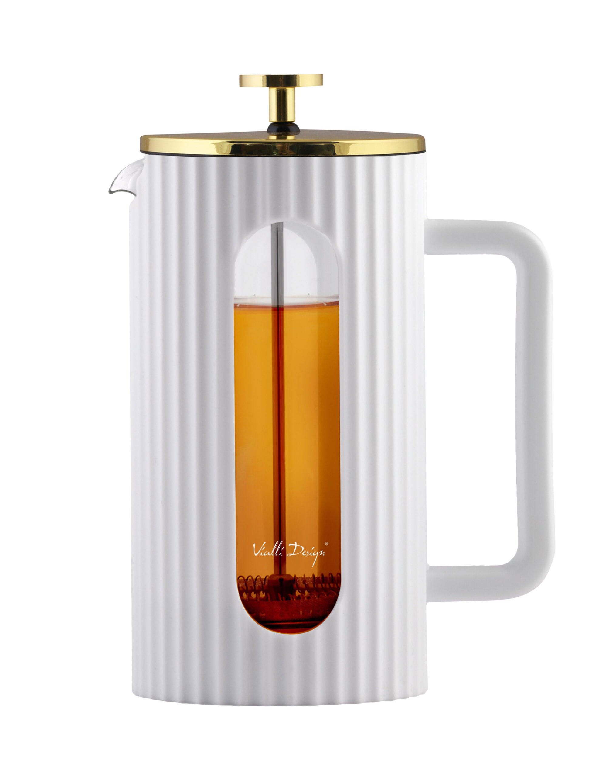 Kohvi- ja teekann 1000ml valge/kuldne Livio - Image 4