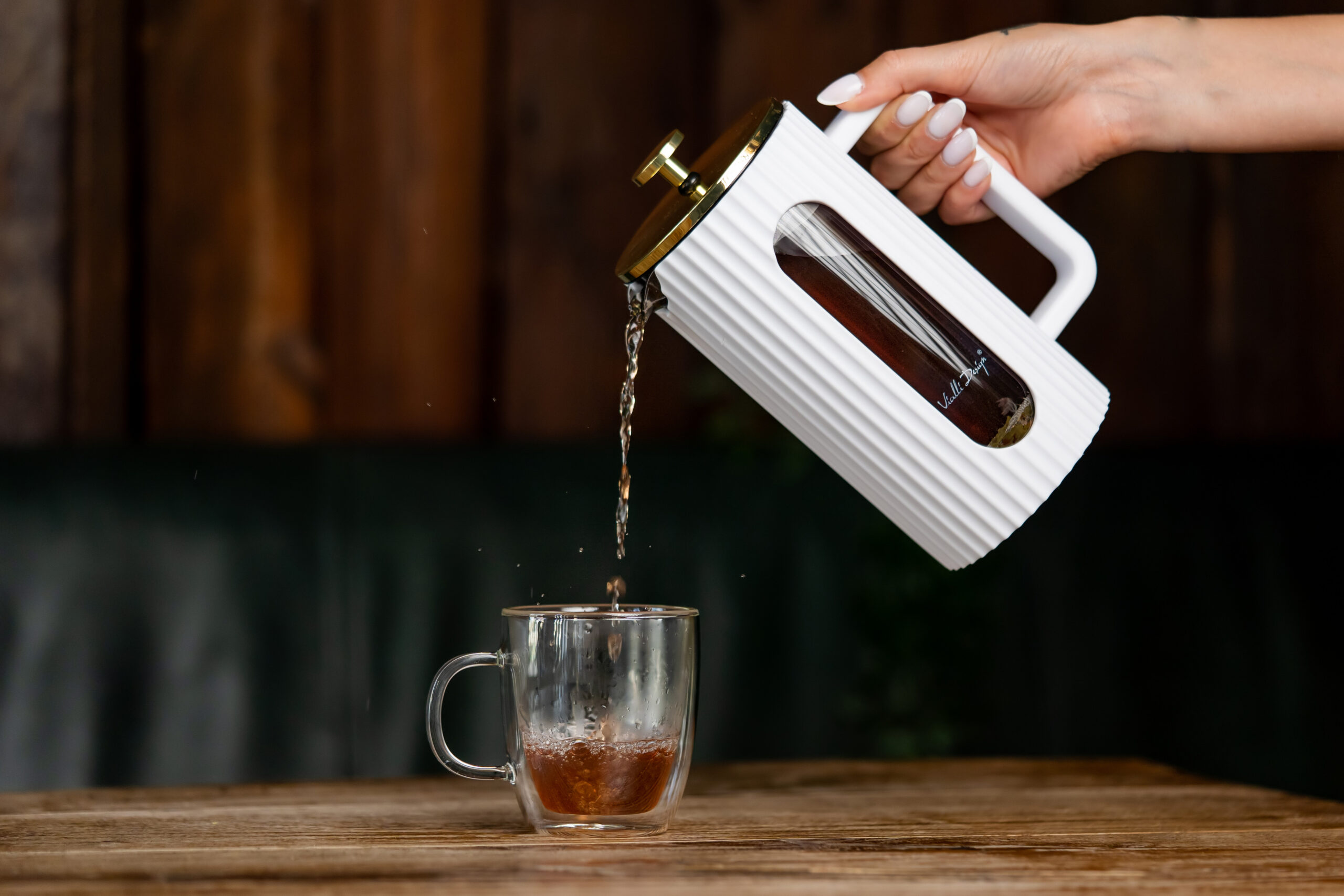 Kohvi- ja teekann 1000ml valge/kuldne Livio - Image 3