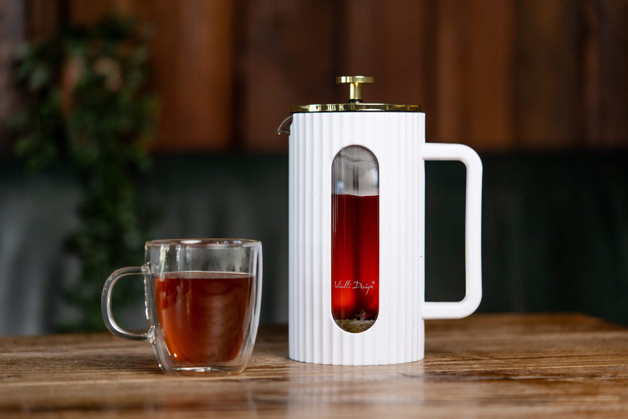 Kohvi- ja teekann 1000ml valge/kuldne Livio - Image 7