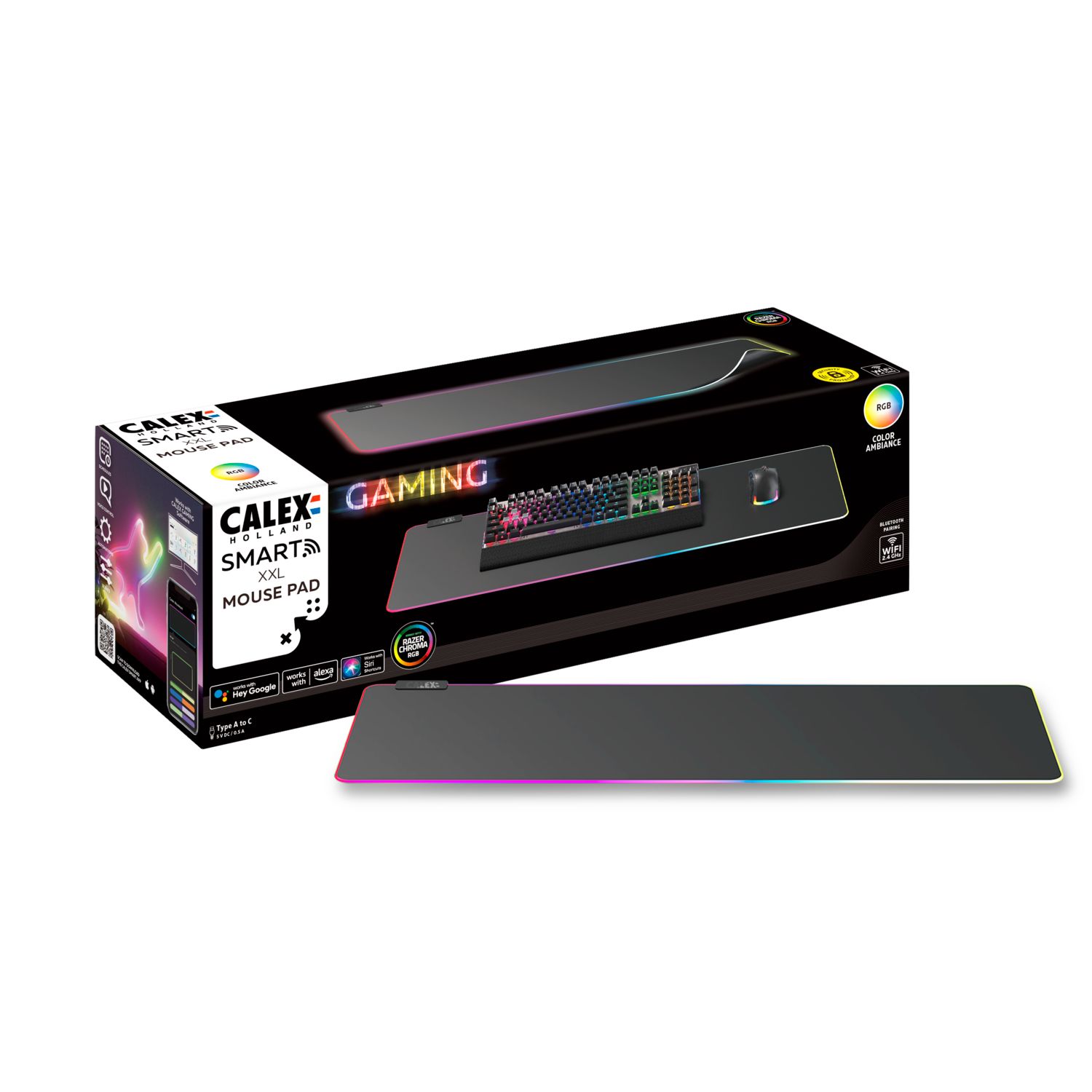 8712879162490 Mängimine – nutikas hiirematt RGB USB A kuni C - Image 1