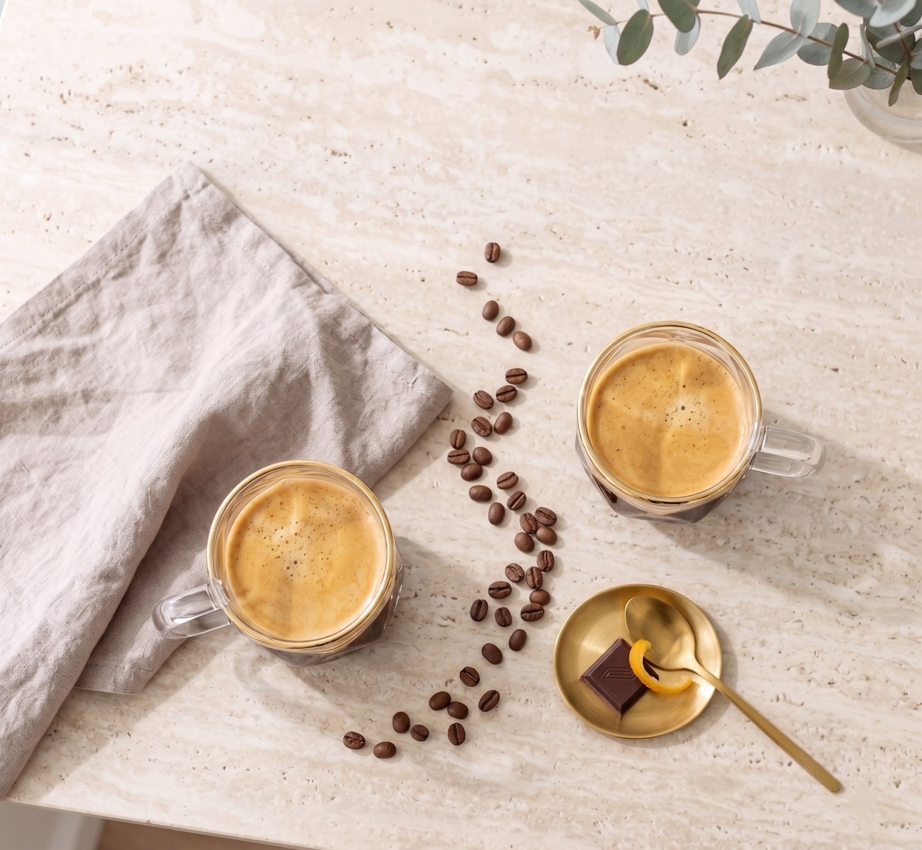 2-osaline komplekt: espressotassi 120 ml kuldse äärisega Geo Gold - Pilt 4