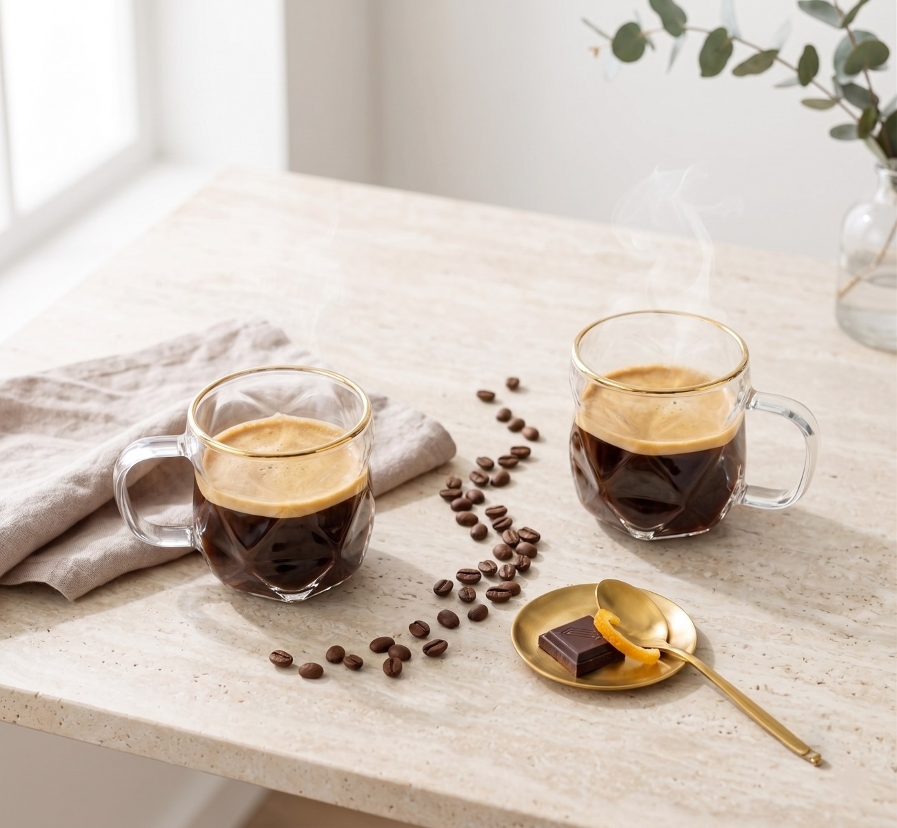 2-osaline komplekt: espressotassi 120 ml kuldse äärisega Geo Gold - Pilt 5