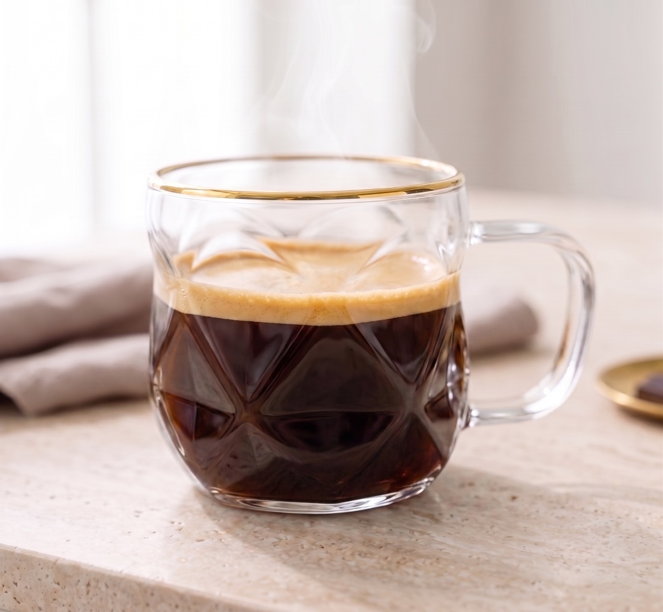 2-osaline komplekt: espressotassi 120 ml kuldse äärisega Geo Gold - Pilt 3