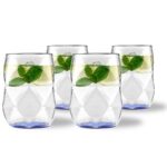 4-osaline komplekt: sinist põhjaga klaasi 450 ml Geo Fondo Blue